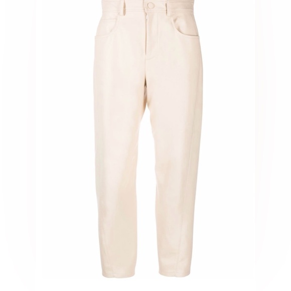 Stella McCartney Altermat beige straight leg faux leather trousers pants 36 - Picture 9 of 11